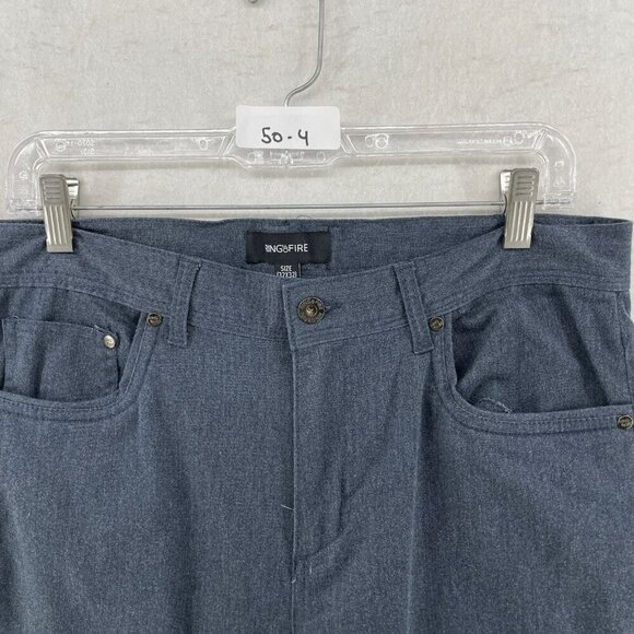 Ring of Fire Pants Mens 32x32 Gray Slim Fit Straight Leg Button 5 Pocket Stretch - Picture 10 of 10